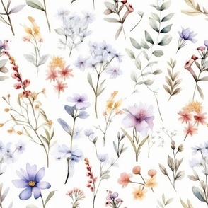 Watercolor purple florals | Watercolor flowers