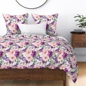 Blush & purple  florals | Watercolor flowers