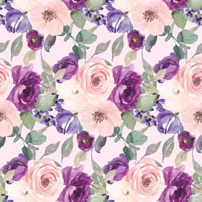 Blush & purple  florals | Watercolor flowers