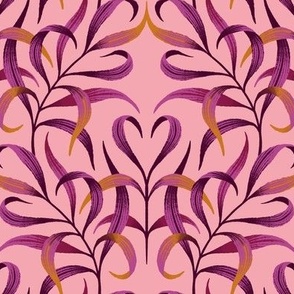 Curled Leaves - Blush / Purple / Gold