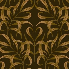 Curled Leaves - Olive Green