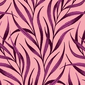 Wavy Fronds - Blush / Purple