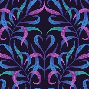 Curled Leaves - Purple / Blue / Teal