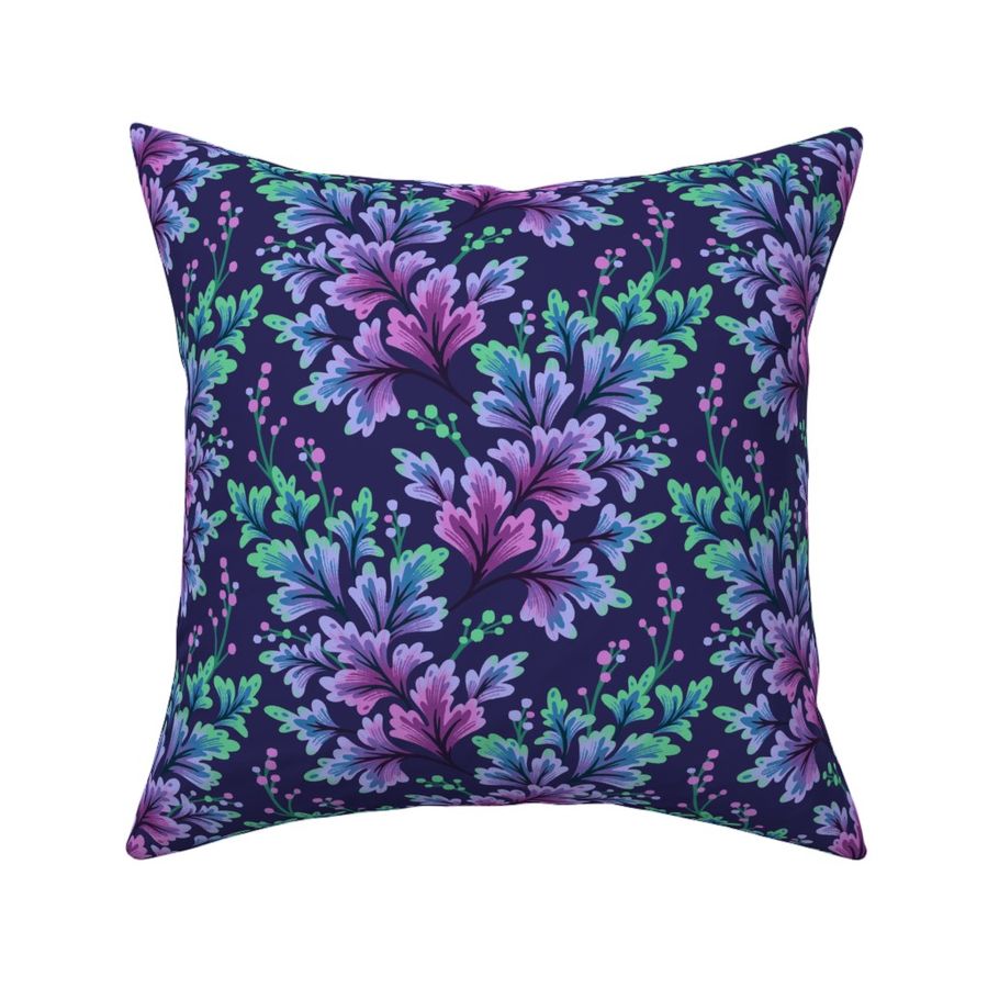 Frilled Foliage - Purple / Teal