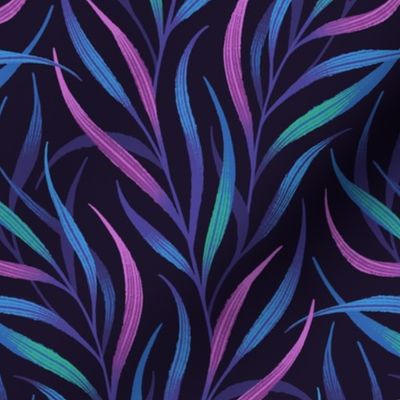 Wavy Fronds - Purple / Blue / Teal