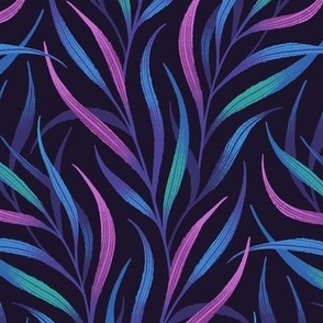 Wavy Fronds - Purple / Blue / Teal