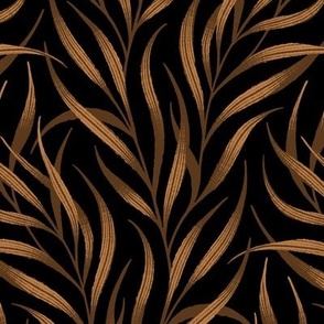 Wavy Fronds - Brown / Black