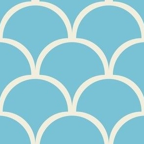Scallop - turquoise & off-white
