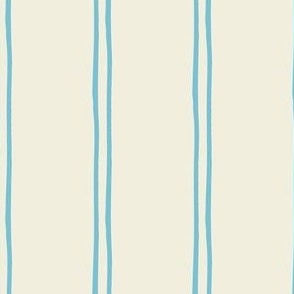 Watercolor stripes - turquoise & off-white