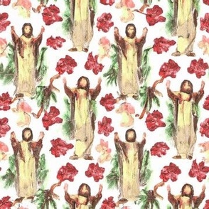 Jesus Hawaiian floral