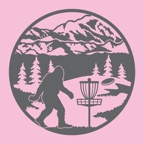  BIGFOOT Disc Golfing - Pink & Gray