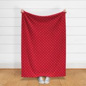 White Polka Dots on Red Fabric