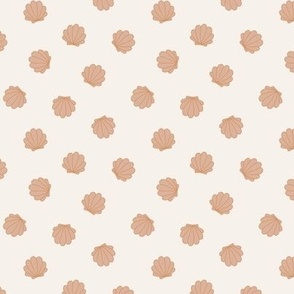 Shell Toss - Coral Pink on Ivory