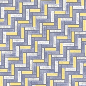 Herringbone stamped rectangles - Yellow and Gray [Small]