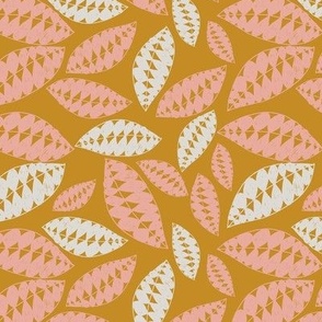 Blustering Leaves - yellow, pink, cream