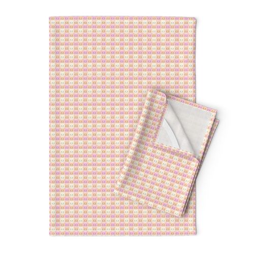 extra small// Checkers Gingham Kawaii Cats Pink and Peach pastels