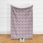 Groovy funky blossom - hawaii hibiscus flowers abstract retro nineties summer design lilac pink beige