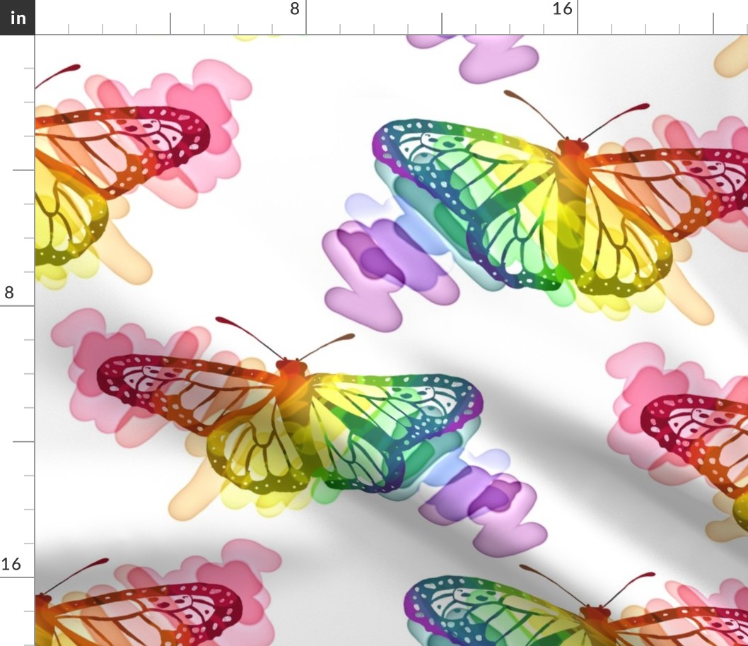 Rainbow Monarch Butterfly (large scale) 