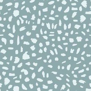 Minimalist terrazzo | Small Scale | Grey teal, cool white | non directional organic geometric