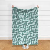 Chunky paint brush strokes | Medium Scale | Teal green, pale blue | multidirectional