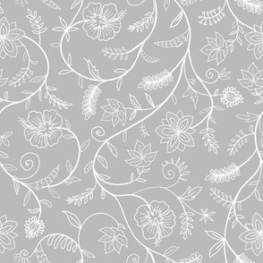 Italian floral design on grey