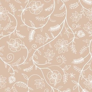 Italian floral design on beige