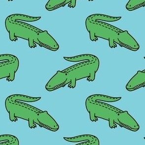 gators - cute alligators - blue - LAD23