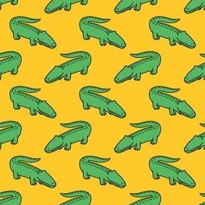 (small scale) gators - cute alligators - yellow - LAD23