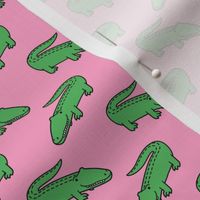 (small scale) gators - cute alligators - pink - LAD23
