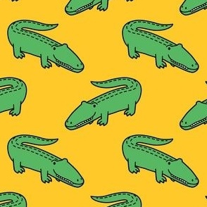 gators - cute alligators - yellow - LAD23