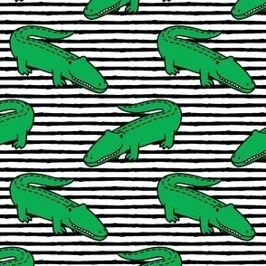 gators - cute alligators - black stripes - LAD23