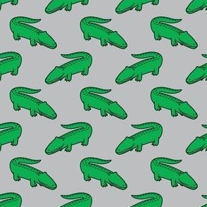 (small scale) gators - cute alligators - grey - LAD23