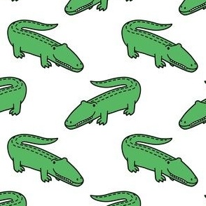 gators - cute alligators - white - LAD23