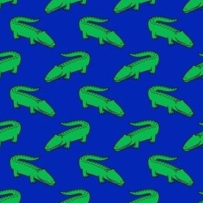(small scale) gators - cute alligators - dark blue - LAD23