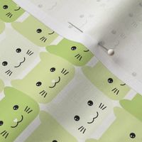 medium// Checkers Gingham Kawaii Cats Lime green