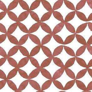 Watercolor Circles - Abstract- Quatrefoil-  Cinnamon -Benjamin Moore- 2174-20- Terracotta Brown