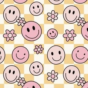 Buy Pink Smiley Face Phone Wallpaper Cute Iphone Background Online in India   Etsy