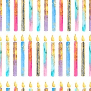 Watercolor Birthday Candles