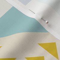 geometric squares - navy and cream - medium large by Cecca Designs