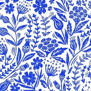 COBALT  blue and white delftware floral normal scale