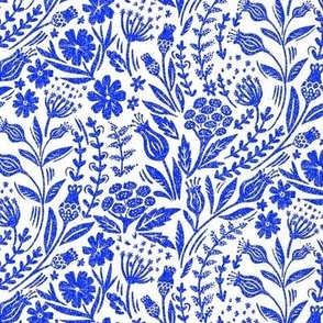 COBALT  blue and white delftware floral small scale