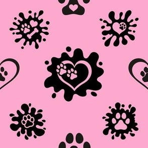 Puppy Love Pawprint Splash Pink