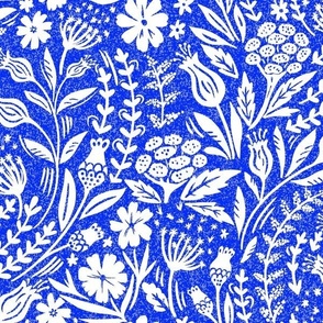 blue and white delftware floral white on cobalt normal scale