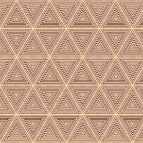 Terra Medina Rustic Striped Triangle Linen Pattern In Orange Beige And Brown Smaller Scale