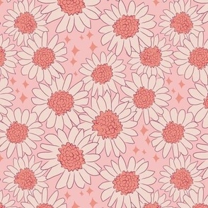 Small pink Boho Daisies Vintage Floral