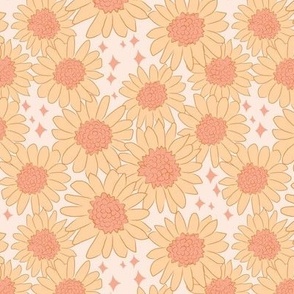 Small yellow Boho Daisies Vintage Floral