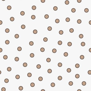 Double Dots Light Acorn Brown on Slight Off White f8f7f7: Small