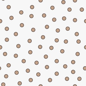 Double Dots Light Acorn Brown on Slight Off White f8f7f7:Large