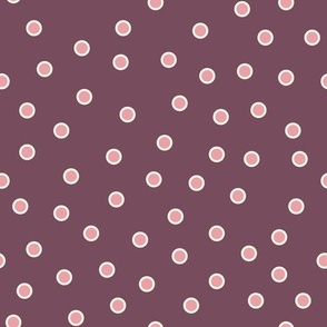 Double Dots-  Bubble Gum Pink on Plum: Small (Washington DC) 