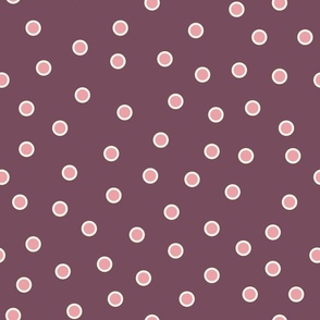 Double Dots- Bubble Gum Pink on Plum: Medium (Washington DC) 